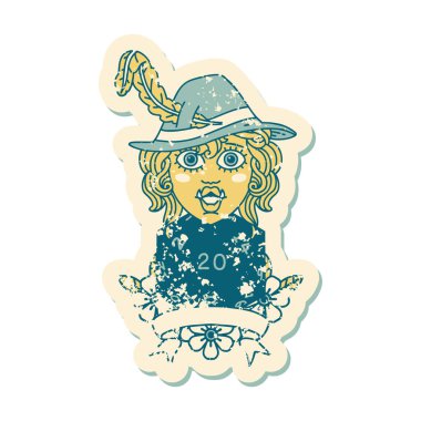 Retro Dövme Biçimi Doğal 20 zarlı yarım ork ozanı