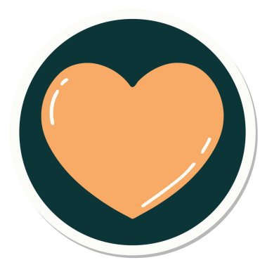 Dövme çıkartması geleneksel bir kalp tarzında.