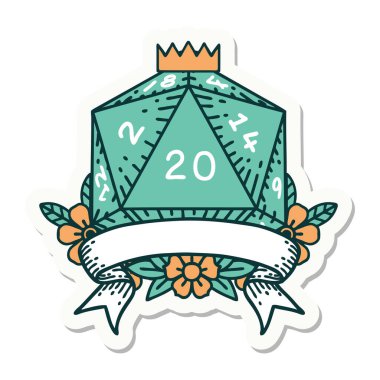 Doğal bir 20 kritik vuruşluk D20 zarının çıkartması.