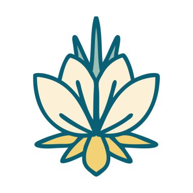 Bir nilüfer çiçeğinin ikonik dövme görüntüsü