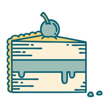 Bir dilim kekin ikonik dövme görüntüsü