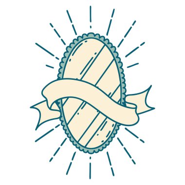 Dövme stili parlak aynalı parşömen.