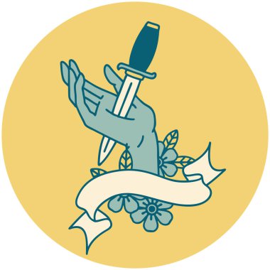 Elinde hançer dövmesi olan bir simge