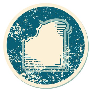 Isırılmış bir ekmek diliminin sembolik dövmeli görüntüsü