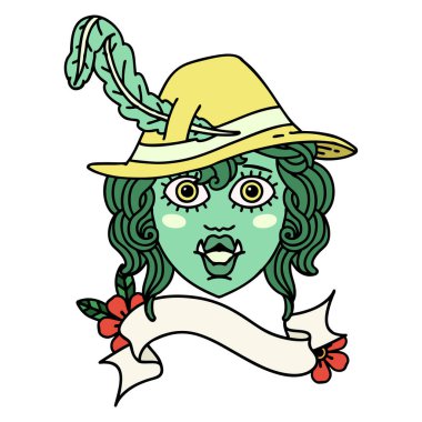 Retro Dövme Biçimli Ork Ozan karakteri 