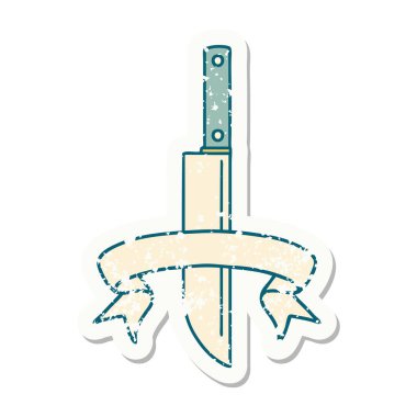 Bıçak sancaklı eski bir etiket.