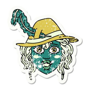 Retro Dövme Biçimli Ork Ozan karakteri 