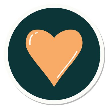 Dövme çıkartması geleneksel bir kalp tarzında.