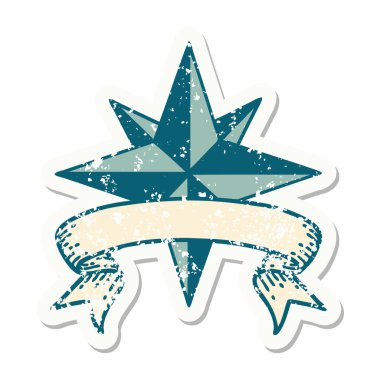 Üzerinde yıldız işareti olan eski bir etiket.