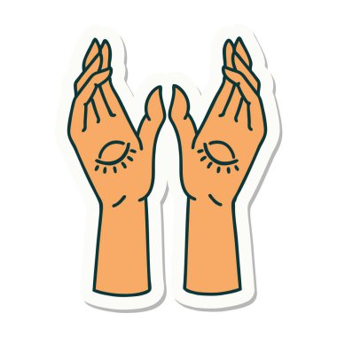 Geleneksel mistik eller stiliyle dövme çıkartması