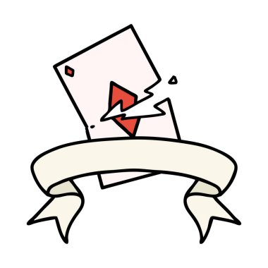 Yırtık kart pankartıyla geleneksel dövme