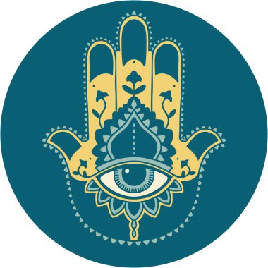 ikonik dövme tarzı bir hamza görüntüsü