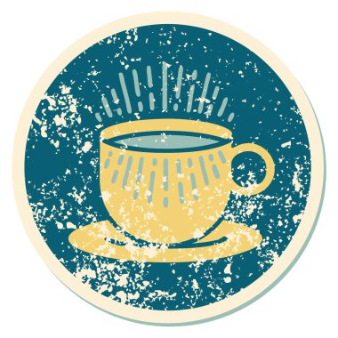 Kahve fincanının sembolik dövmeli görüntüsü