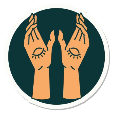 Geleneksel mistik eller stiliyle dövme çıkartması