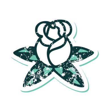 Tek bir gülün sembolik dövmeli resmi