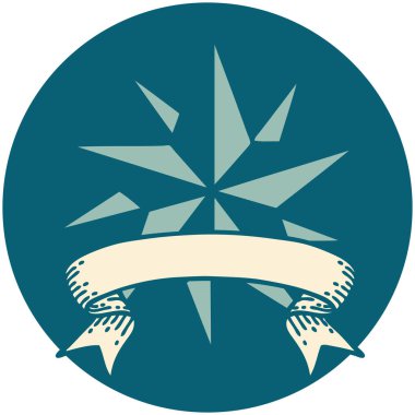 bir yıldız sancağına sahip dövme biçimi simgesi