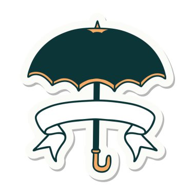 Şemsiye pankartlı dövme stili