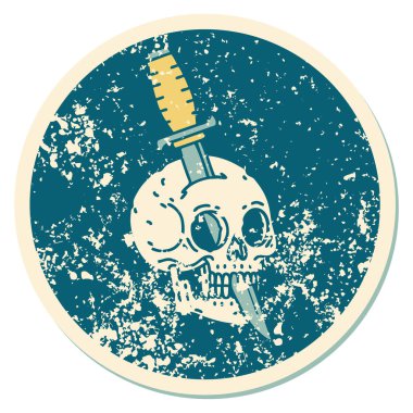 Bir kafatasının sembolik depresif dövme görüntüsü