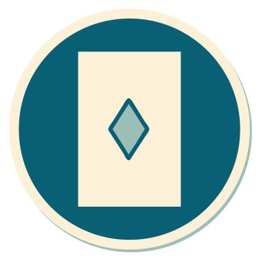 Dövme etiketi geleneksel karo ası stiliyle