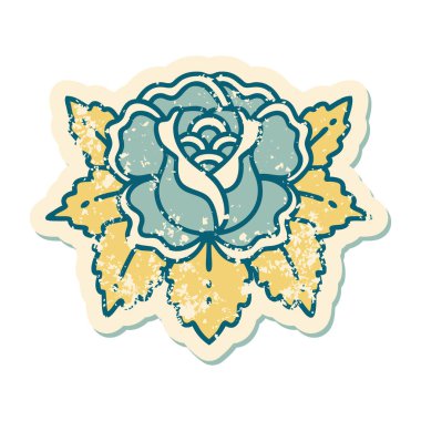 Bir gülün sembolik depresif dövme görüntüsü