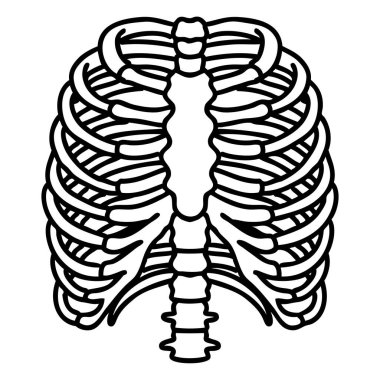Göğüs kafesi şeklinde siyah çizgili dövme.