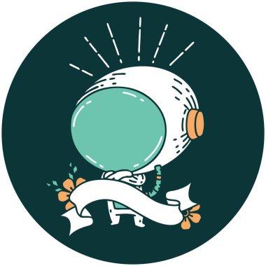 Dövme stili astronot ikonu