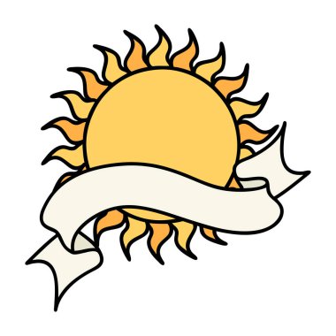 Güneşin bayrağıyla geleneksel dövme