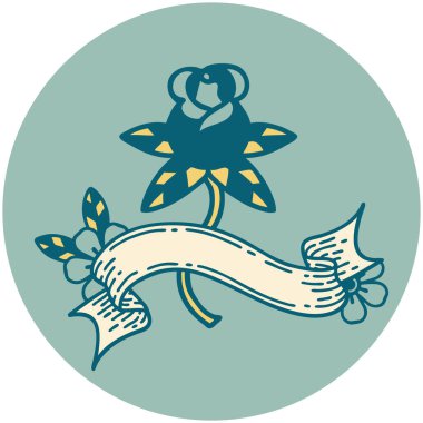 Gül sancağıyla dövme biçimi simgesi