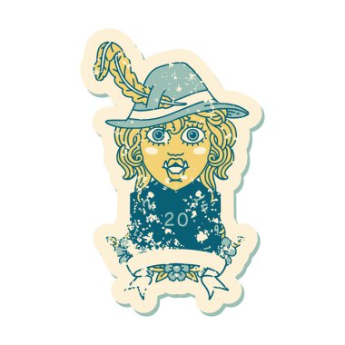 Retro Dövme Biçimi Doğal 20 zarlı yarım ork ozanı