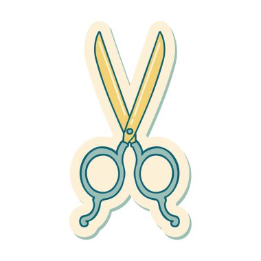 Geleneksel berber makas stili dövme çıkartması