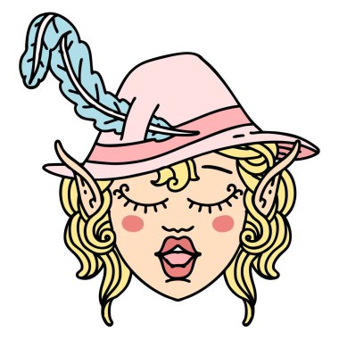 Retro Dövme Biçimi elf karakter yüzü