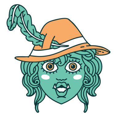 Retro Dövme Biçimli Ork Ozan karakteri 