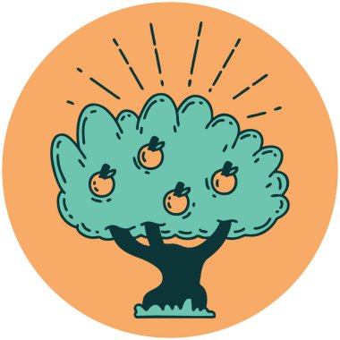 Dövme stili elma ağacının simgesi