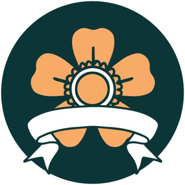 Çiçek sancağıyla dövme biçimi simgesi