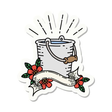 Dövme stili bir kova su.