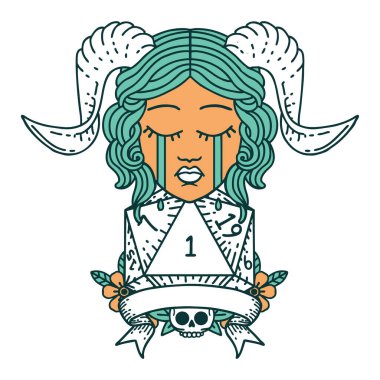 Retro Dövme Biçimi ağlama Doğal 1 D20 Dice ile döşeme yüzü