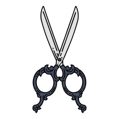 geleneksel makas stili dövme