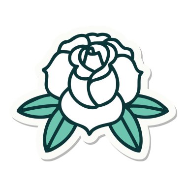 Geleneksel bir çiçek stiliyle dövme çıkartması