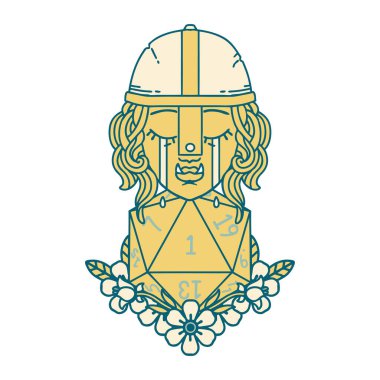 Retro Dövme Tarzı Ağlayan Ork Savaşçısı karakteri