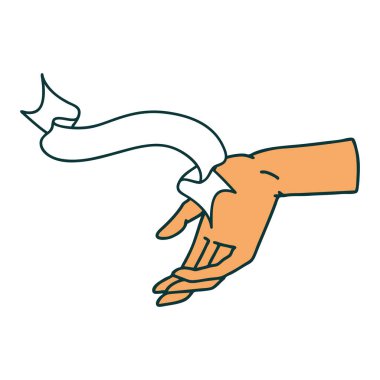 Geleneksel dövmeli bir el işareti