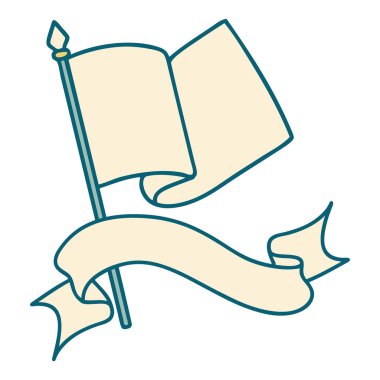 Bayrak dövmeli geleneksel dövme