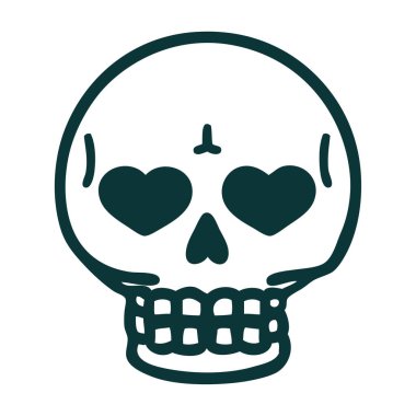 Bir kafatasının ikonik dövme şekli