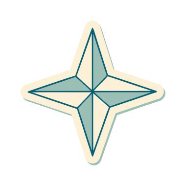 Geleneksel bir yıldız stiliyle dövme çıkartması