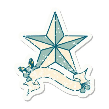 Üzerinde yıldız işareti olan eski bir etiket.