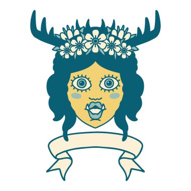 Sancaklı Retro Dövme Biçimli Ork karakter yüzü