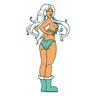 Geleneksel Viking kız dövmesi.