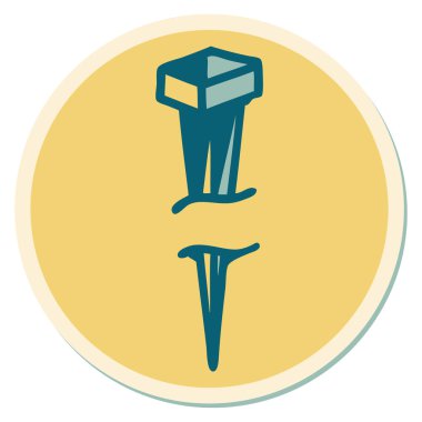 Geleneksel demir çivi stili dövme çıkartması