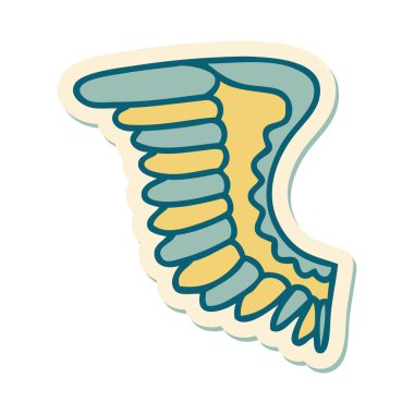 Geleneksel bir kanat stiliyle dövme çıkartması