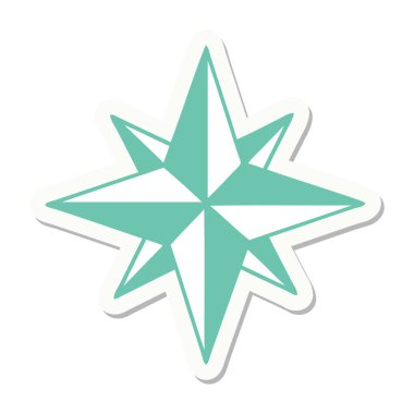 Geleneksel bir yıldız stiliyle dövme çıkartması