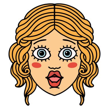 geleneksel kadın yüzlü dövme